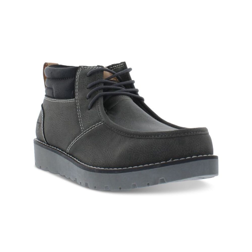 WEATHERPROOF Mens Black Pull Tab Chester Round Toe Platform Chukka Boots 9 M